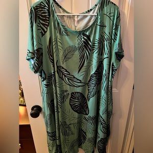 Butter soft Green Leaf Print Dress